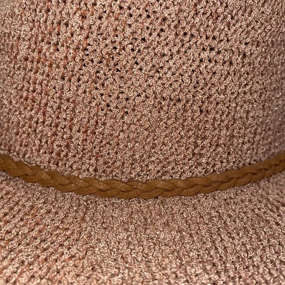 NWT Francesca’s Wide Brim Hat.  Leather braided hat band. - Picture 5 of 9